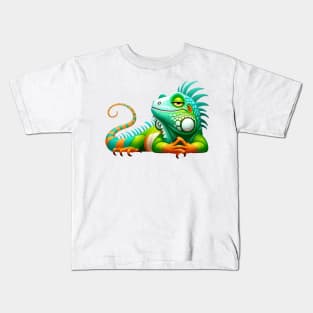 Sassy Iguana Illustration Kids T-Shirt